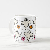 Mug Halloween éffrayant Super Fantômes & Fleurs (Devant gauche)