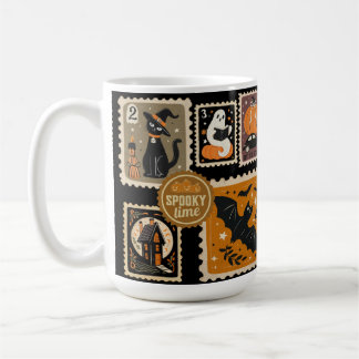 Mug Halloween Éffrayant temps Postal Timbres Fantômes