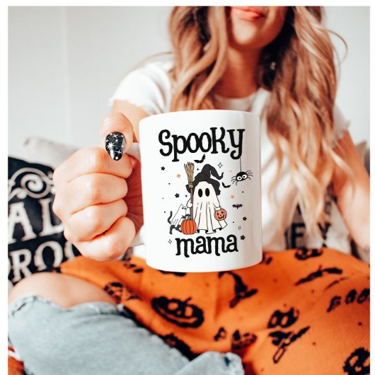 Mug Halloween éffrayante Mama - Ghost mignon, Chat et 