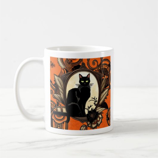 Mug Halloween en chat noir vapeur (Gauche)
