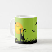 Mug Halloween en chats noirs et chauves-souris (Devant gauche)