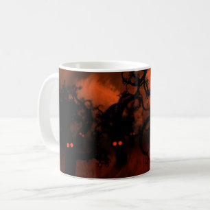 Mug Halloween ensorcelé Yeux effrayants Arbres de forê