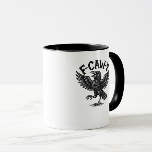 Mug Halloween F-Caw-F Bird Crow Women Men Minimal Clea (Devant droit)