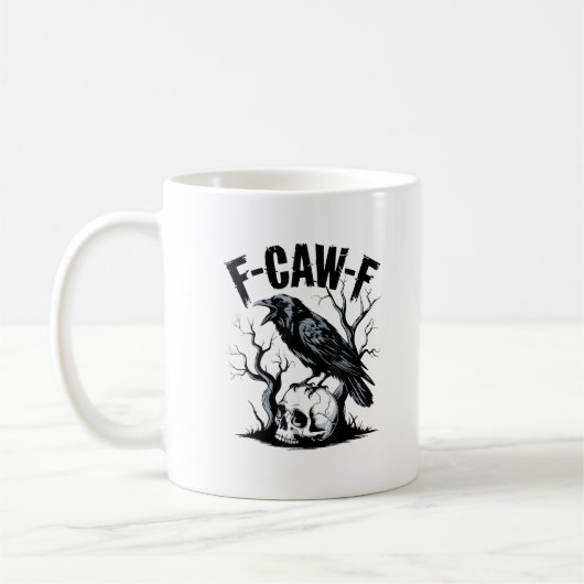 Mug Halloween F-Caw-F Bird Crow Women Men Retro Classi (Gauche)
