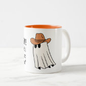 Mug Halloween fantôme mignon noir et orange (Devant droit)