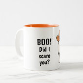 Mug Halloween fantôme mignon noir et orange (Devant gauche)