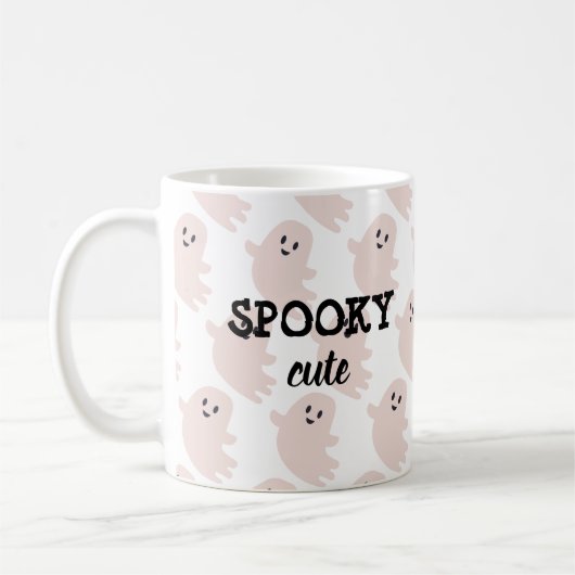 Mug Halloween Fantôme rose Éffrayant (Gauche)