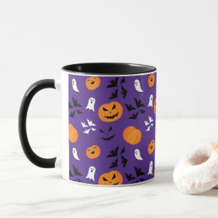 Mug Halloween fantômes citrouille chauves-souris amusa
