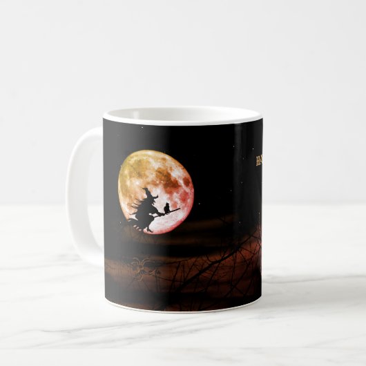 Mug Halloween fête Black Night Pleine lune effrayant (Devant gauche)