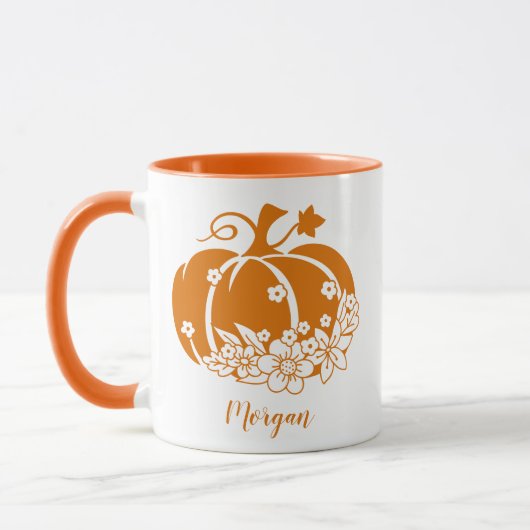 Mug Halloween Floral Ou Citrouille De Thanksgiving (Gauche)