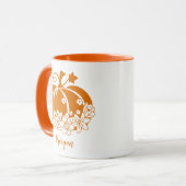 Mug Halloween Floral Ou Citrouille De Thanksgiving (Devant gauche)