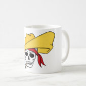 Mug Halloween fumer le crâne avec un dessin de Bandana (Devant droit)