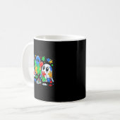 Mug Halloween Ghost Colorful Puzzle Ribbon Autism Awar (Devant gauche)