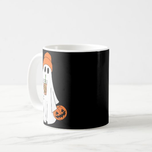 Mug Halloween Ghost Drinking Coffee Ghost Ice Coffee M (Devant gauche)