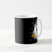 Mug Halloween Ghost Witch Holding Black Cat Funny Hall (Devant droit)