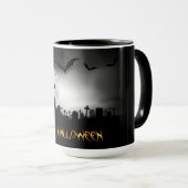 Mug Halloween Graveyard, Ghost Jack-o-lanterns et Bat (Devant droit)