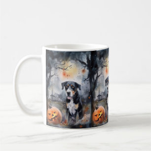 Mug Halloween Greater Swiss avec citrouilles effrayant