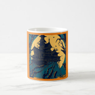 Mug Halloween - Haunted Castle Woodcut 1