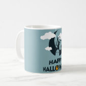 Mug Halloween heureux avec la lune et le cimetière (Devant gauche)