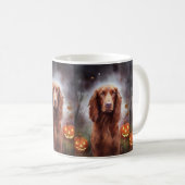Mug Halloween Irish Red Setter avec citrouilles effray (Devant droit)