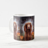 Mug Halloween Irish Red Setter avec citrouilles effray (Devant gauche)