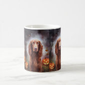 Mug Halloween Irish Red Setter avec citrouilles effray (Centre)