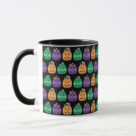 Mug Halloween Jack-o'-lantern Candy Pail (Gauche)