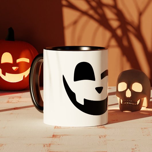 Mug Halloween Jack-o'-lantern Citrouille Happy Face
