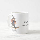 Mug Halloween jolie sorcière de skateboard Personnalis (Devant gauche)