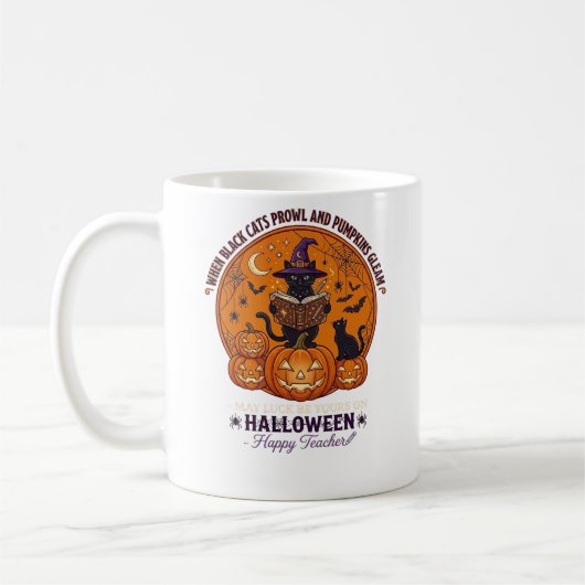Mug Halloween Joyeux Professeur Chapeau de Sorcière Ch (Gauche)