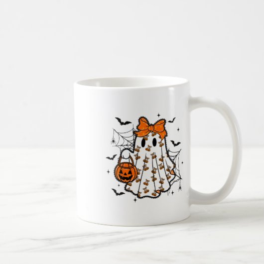 Mug Halloween Lace Ghost Coquette Bow Citrouille Éffra (Droite)