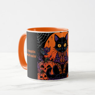 Mug Halloween,Le rôdeur du champ de citrouilles,Chat n