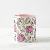 Mug Halloween Leopard rose et blanc Citrouilles (Centre)