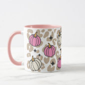 Mug Halloween Leopard rose et blanc Citrouilles (Gauche)