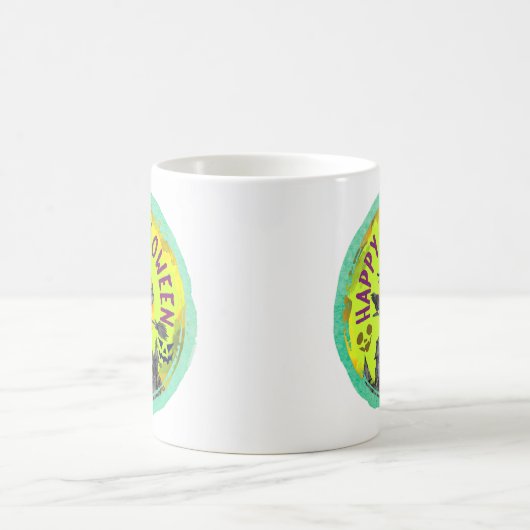 Mug Halloween Lime green Joyeux (Centre)