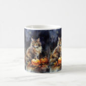 Mug Halloween Maine Coon Chat Avec Crainte Citrouille (Centre)
