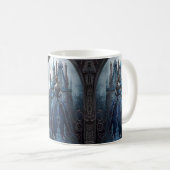 Mug Halloween Maison hantée Bleue nuit effrayant (Devant droit)