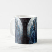 Mug Halloween Maison hantée Bleue nuit effrayant (Devant gauche)