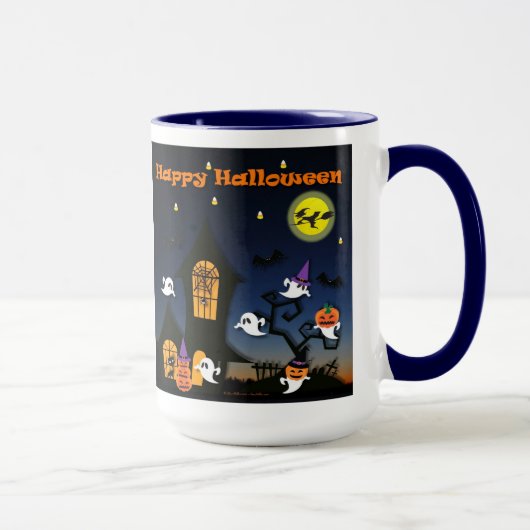 Mug Halloween Maison Hantée Joyeux Halloween (Droite)