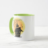 Mug Halloween Maison Hantée Néon Effrayant (Devant gauche)