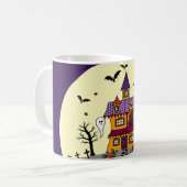 Mug Halloween Maison hantée Noir chauve Pleine lune Fa (Devant gauche)