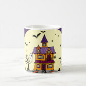Mug Halloween Maison hantée Noir chauve Pleine lune Fa (Centre)