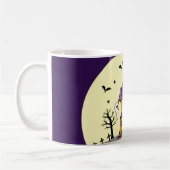 Mug Halloween Maison hantée Noir chauve Pleine lune Fa (Gauche)