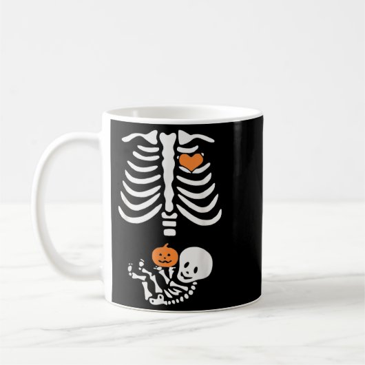 Mug Halloween Maternity Skeleton Baby Heart Pregnancy (Gauche)