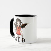 Mug Halloween Mignon Petit Vampire avec des Chats (Devant gauche)