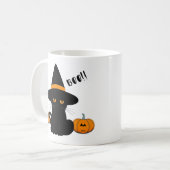 Mug Halloween mignonette Cartoon amis, Chat bébé noir (Devant gauche)