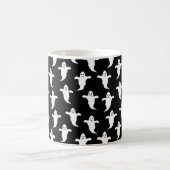 Mug Halloween moderne simple noir et blanc Fantômes (Centre)