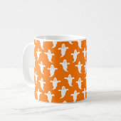Mug Halloween moderne simple orange et blanc fantômes (Devant gauche)