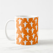 Mug Halloween moderne simple orange et blanc fantômes (Gauche)
