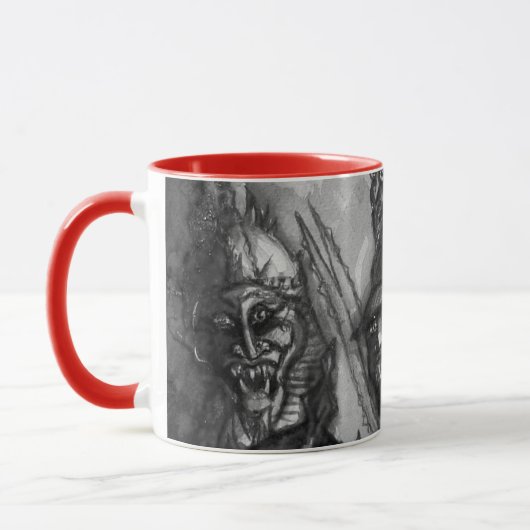 Mug HALLOWEEN MONSTERS ORK WAR Noir Blanc Rouge (Gauche)